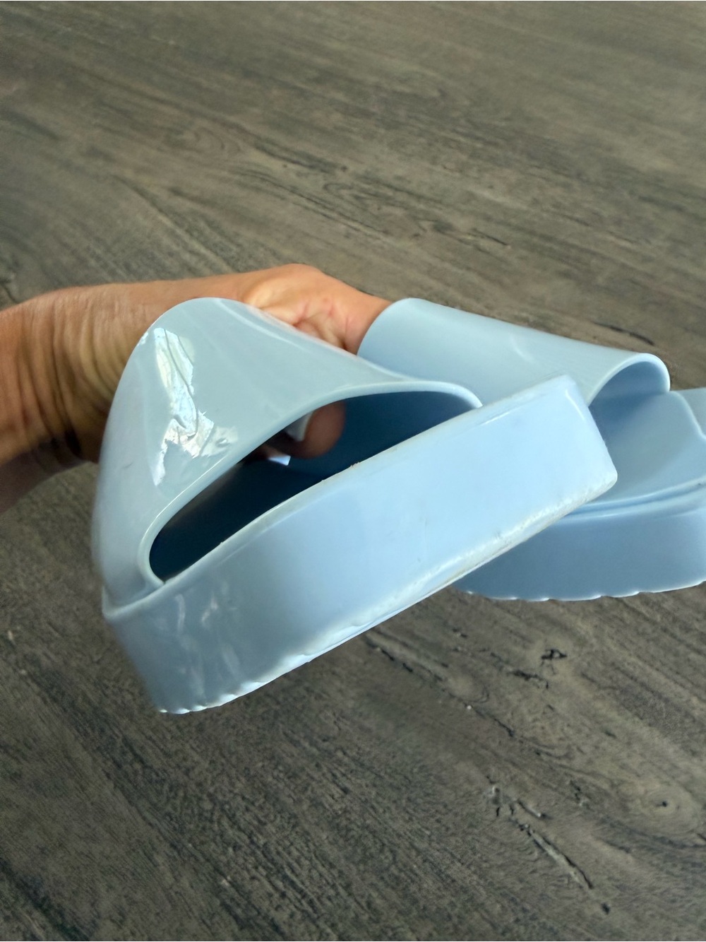 Madden Girl Light Blue Patent Slide Sandals - Picture 6 of 6